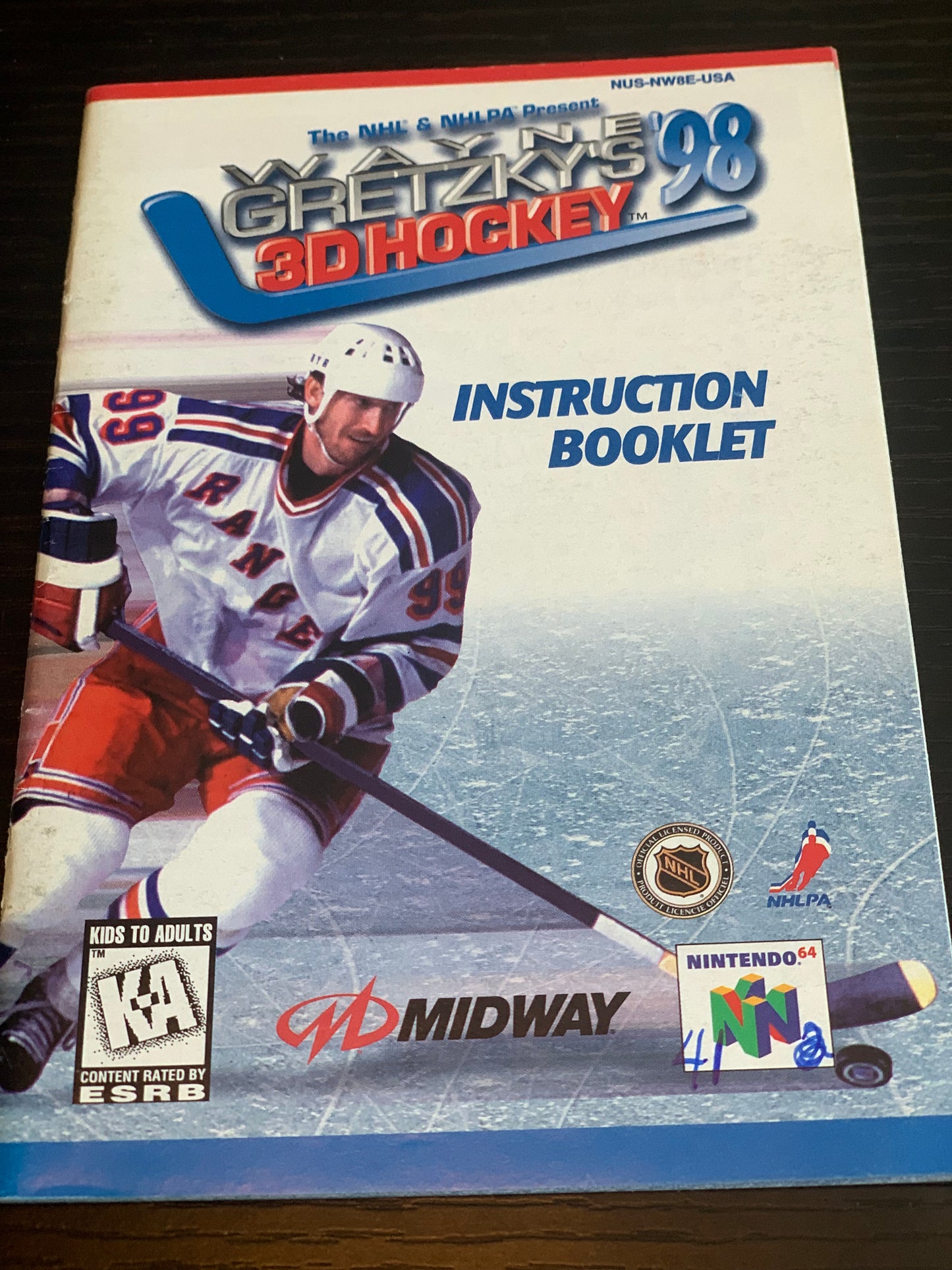 Livret Wayne Greztky 3D Hockey 98